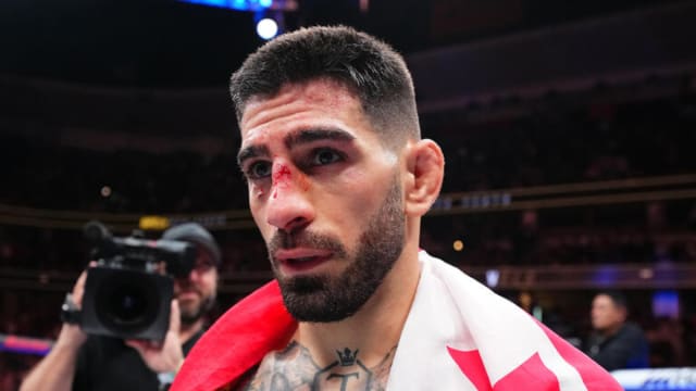 Ilia Topuria following his UFC Featherweight Championship victory over Alexander Volkanovski at UFC 298.